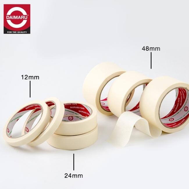 

[Paket 6Pcs] Daimaru Masking Tape Lakban Kertas Cream 24Mm X 21Meter