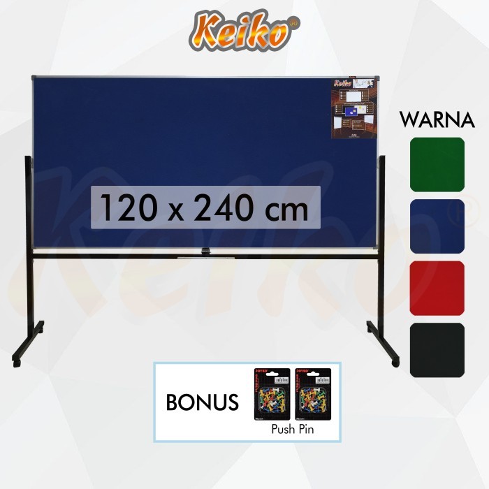 

Softboard Cork Board / Papan Mading Standing Bludru Keiko 120 x 240 cm
