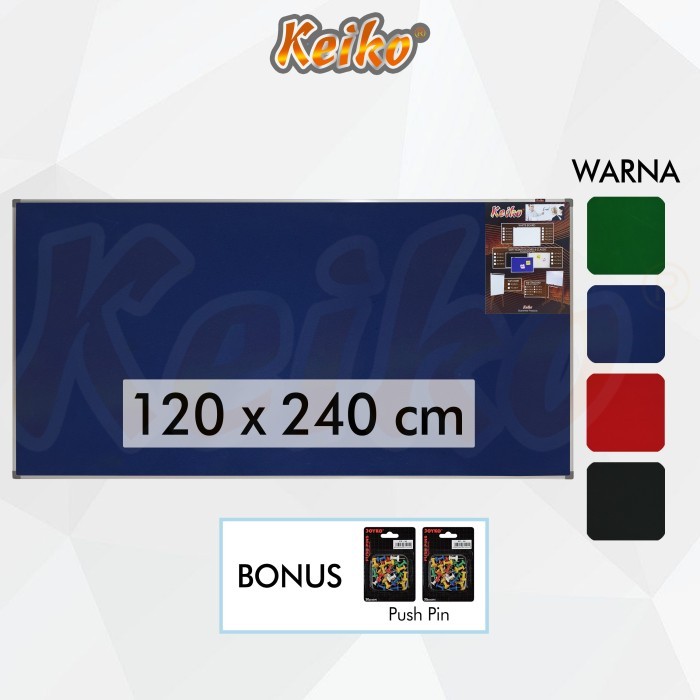 

Softboard Cork Board / Papan Mading Gantung Bludru Keiko 120 x 240 cm
