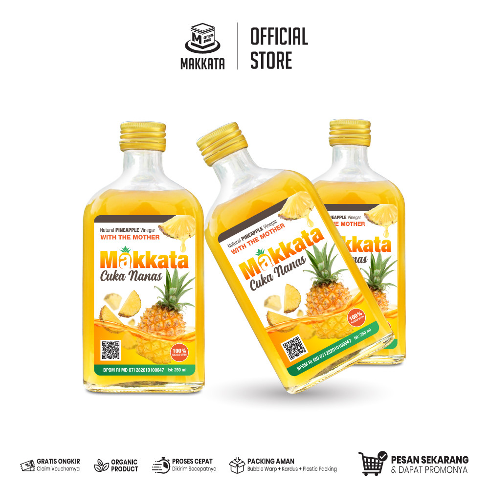 

MAKKATA CUKA NANAS Makkata Cuka Nanas Tahan Suhu Ruangan Organic Natural Pineapple Vinegar With The Mother Cuka Sari Nanas