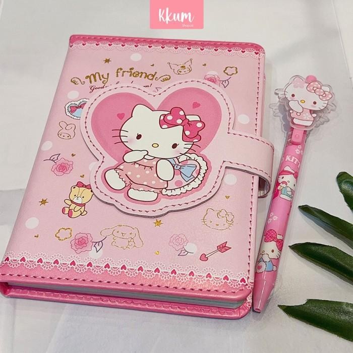 

2 In 1 Gift Set Notebook Sanrio Magnet/ Buku Tulis Cute Kuromi Cinnamo