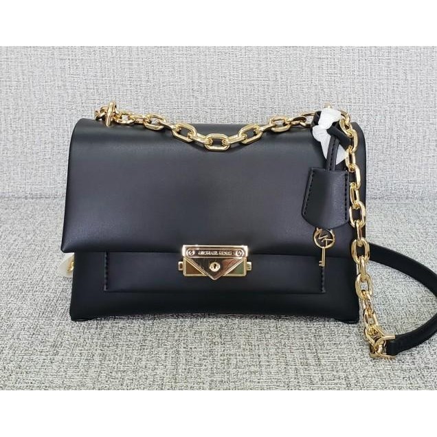 Tas Wanita Chaell Korss Mk Cece Medium Flap Shoulder Bag, Bla