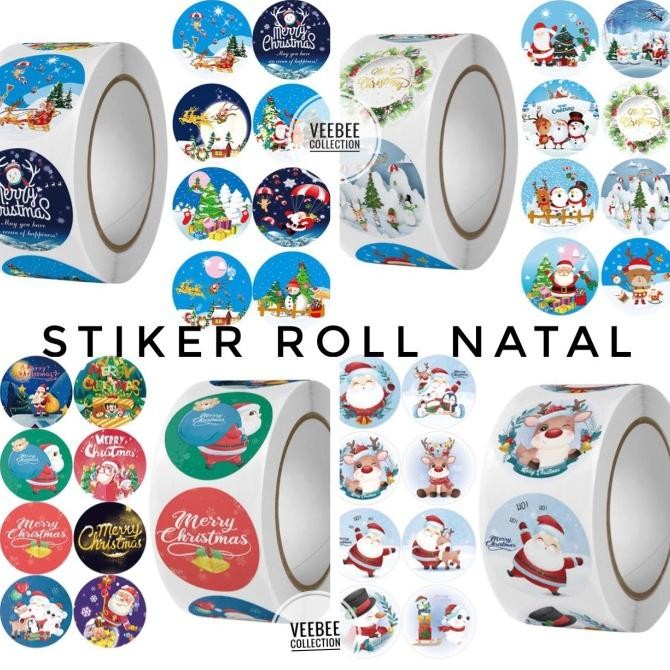 

] Stiker Roll Natal 2,5cm/ Stiker hampers motif Natal/ stiker natal