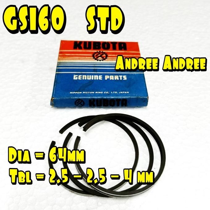 ,,,,,,,] Ring Piston Seher Kubota Bensin GS160 GS-160 Std - 64 - 2.5  2.5  4 mm