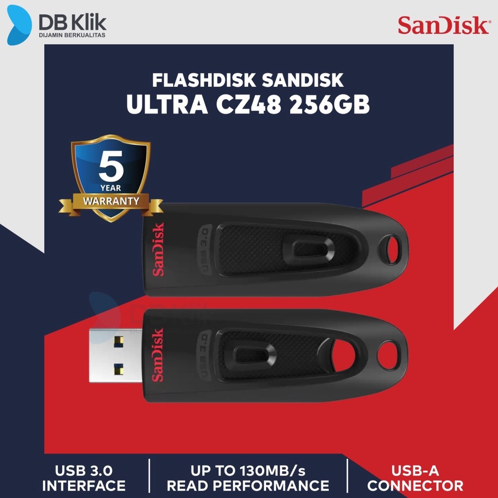 Sandisk Flashdisk Ultra Cz48 256Gb Usb3.0 (Sdcz48-256G-U46)