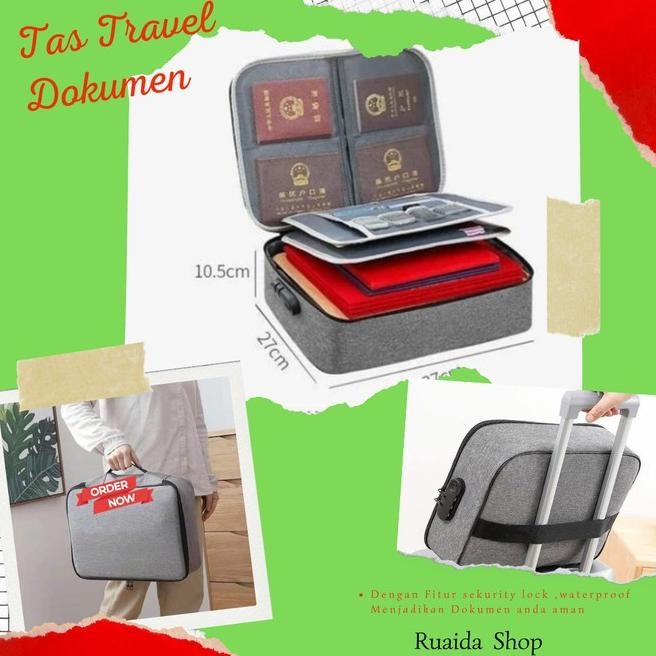 

TAS STORAGE BOX TRAVEL BAG DOKUMEN TEMPAT PENYIMPANAN FILE BERKAS - ABU-ABU TERBATAS