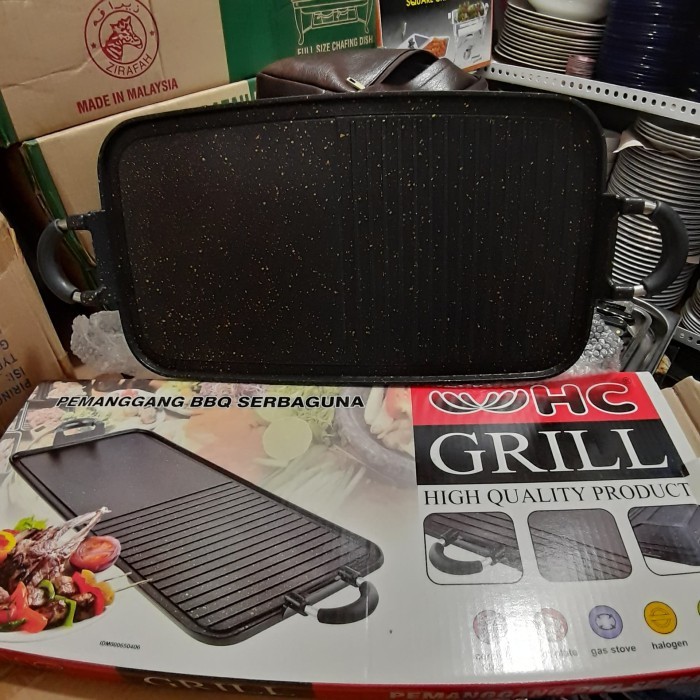Gercep Pemanggang Bbq Serba Guna. Panggangan Teflon Marbel Kompor Panjang Hc.