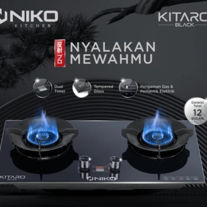 """] KOMPOR TANAM NIKO KITARO KOMPOR 2 TUNGKU GLASS NIKO KITARO
