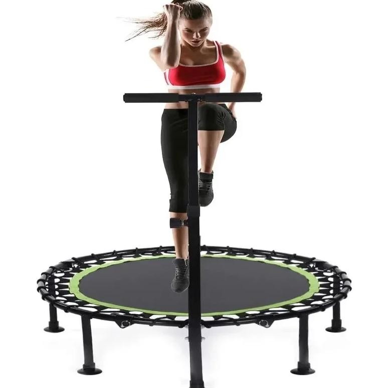 indoor elastic round trampoline with handle fitness gym equipment mini trampoline fitness jumping