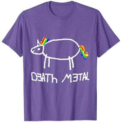 Kaos Unicorn Death Metal/ Heavy Metal Black Metal Desain Menyenangkan |6VlpttXL|