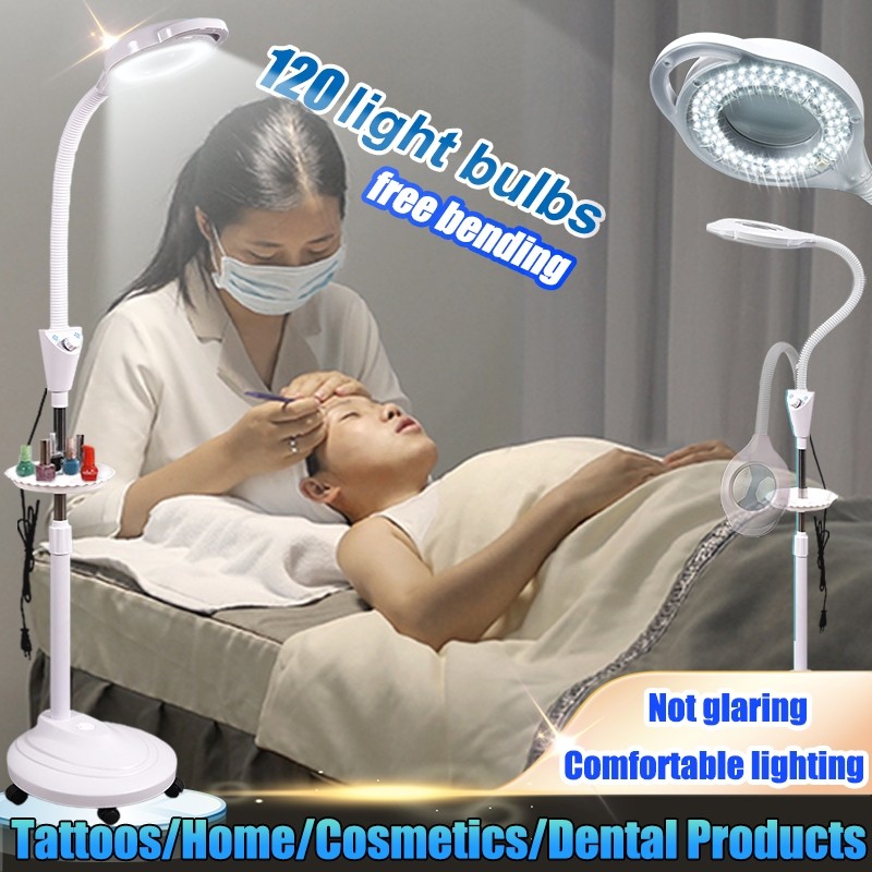 

Lampu pembesar kuku salon kecantikan LED 8X dengan lampu lantai dingin LED dengan baki penyimpanan 美容灯 |vUFHpkIb|