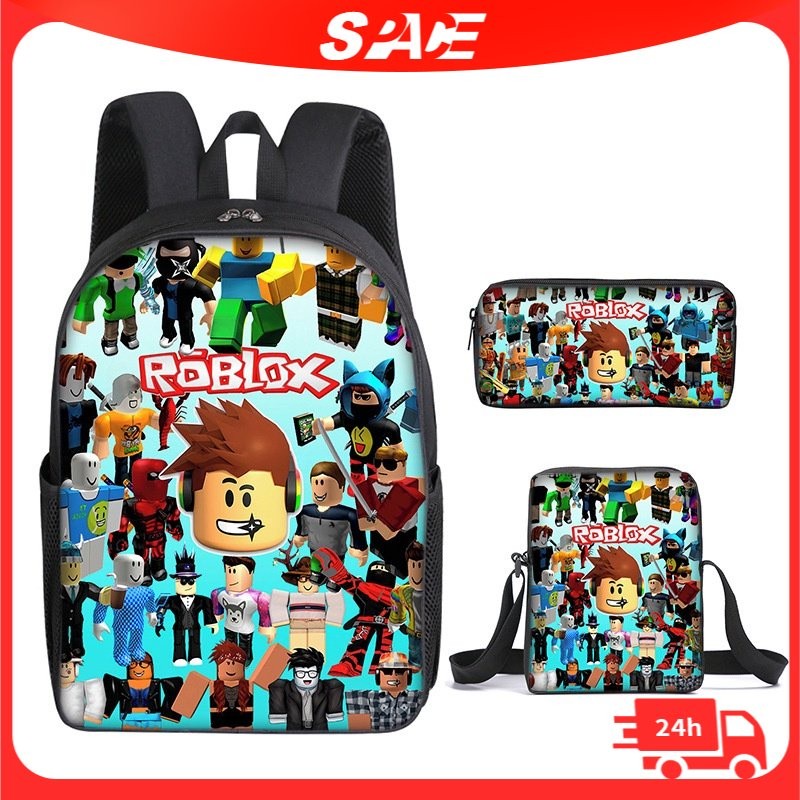 

[Stok Tersedia] Tas Sekolah Roblox untuk Anak Laki-laki Set Ransel Tas Kurir Anime Kartun dan Tempat Pensil untuk Anak |73BC5147|