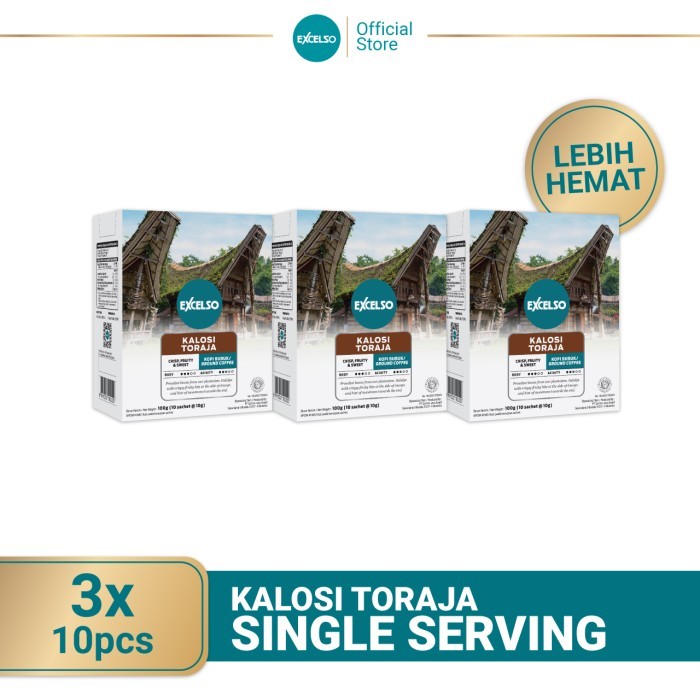 

Cuci Gudang Excelso Kopi Single Serving Kalosi Toraja Pack Of 3 Folding Box