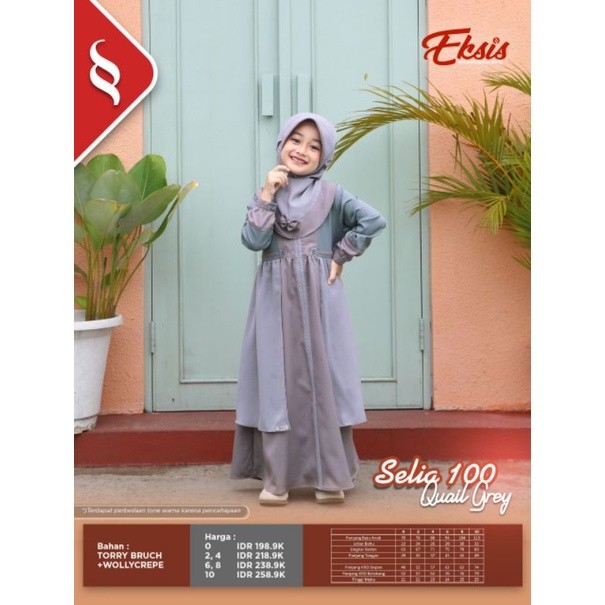 SEPLY | DRESS GAMIS ANAK SELIA 100 QUAIL GREY D40P