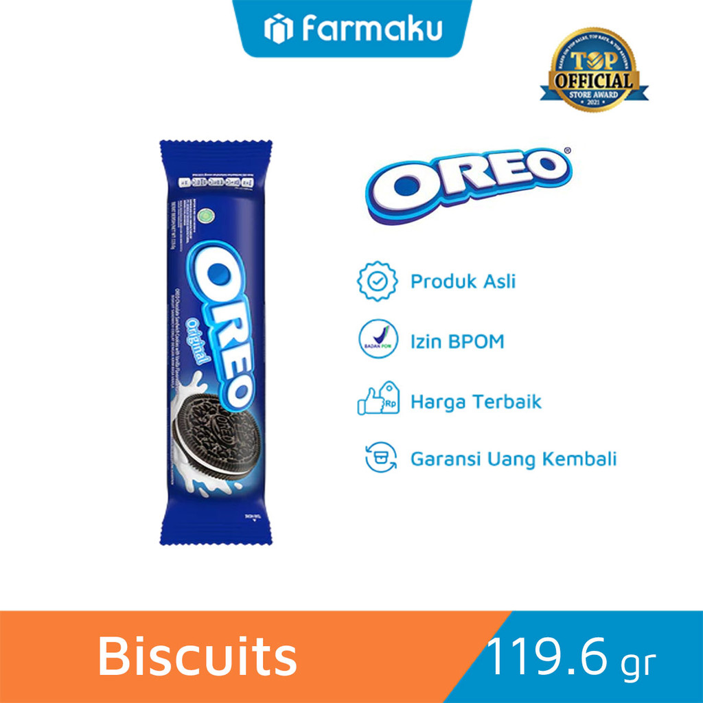 

Oreo Vanilla Creme 119.6 gr - Biskuit Coklat dengan Krim Vanila