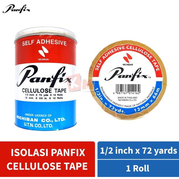 

TERMURAH - Isolasi Selotip Bening Panfix 12 mm 1/2 Inch x 72 Yard Cellulose Tape