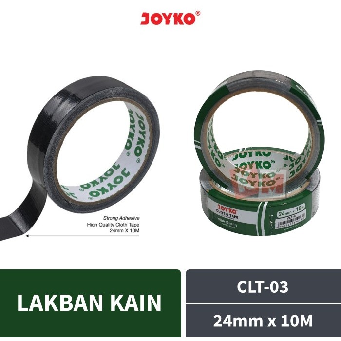 

HARGA DISC - Lakban Kain Hitam Joyko Cloth Tape 24 mm / 1 Inch x 10 meter CLT-03