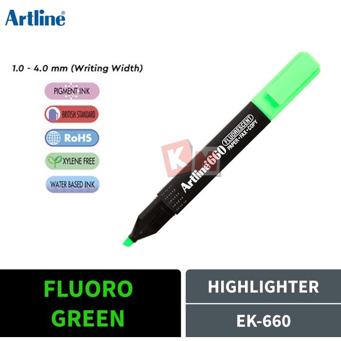 

Highlighter Penanda Berwarna Artline EK-660 Fluoro Green Fluorescent