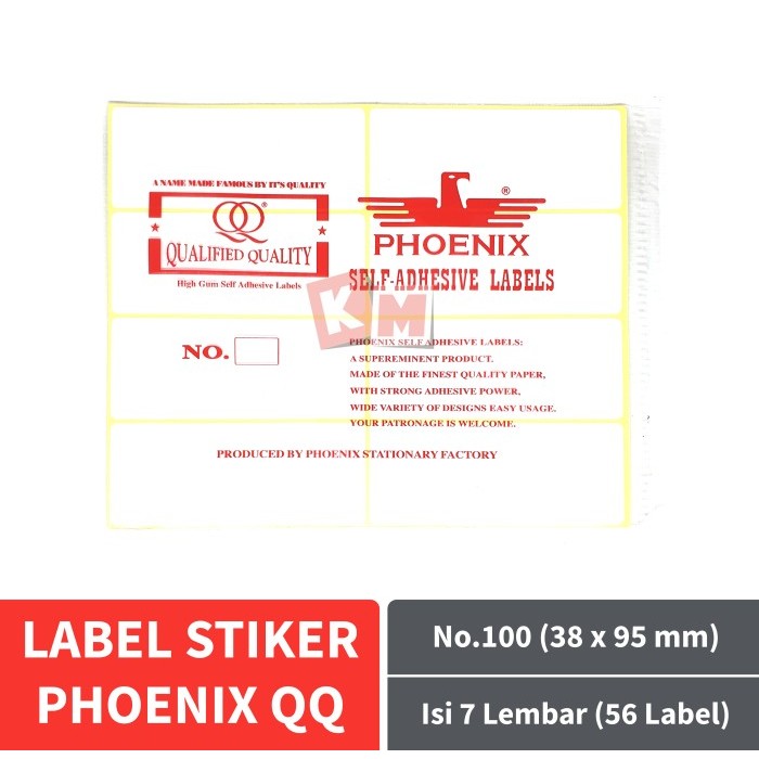 

NEW Label Stiker Phoenix QQ No.100 Kertas Harga Nama Undangan 38 x 95 mm