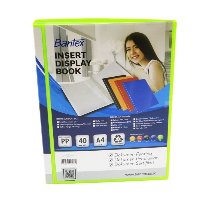

BEBAS ONGKIR - Insert Display Book Bantex PP A4 Isi 40 Pockets Lime 3145I65