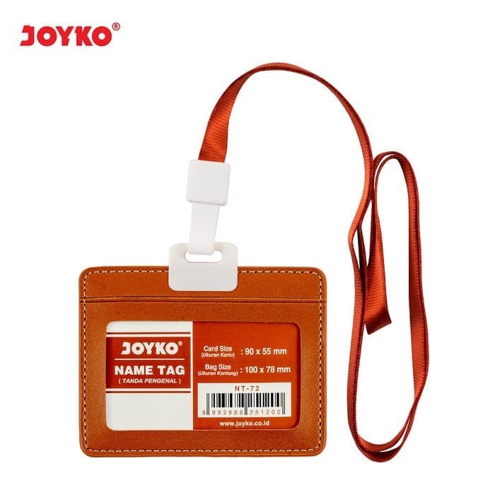 

NEW Name Tag ID Card Holder Tempat ID Kulit Landscape Joyko NT-72 Coklat