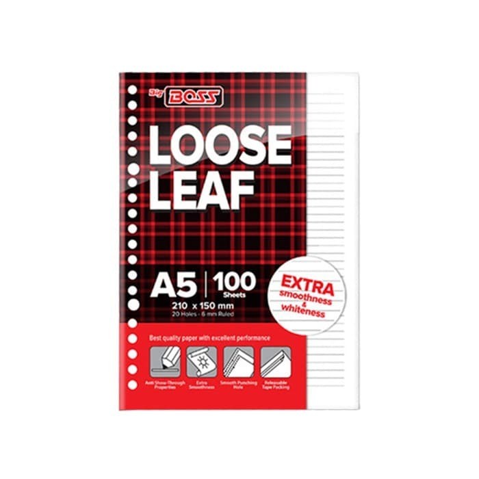 

Loose Leaf / Kertas File / Isi Binder Big Boss A5 100 Lembar Bergaris