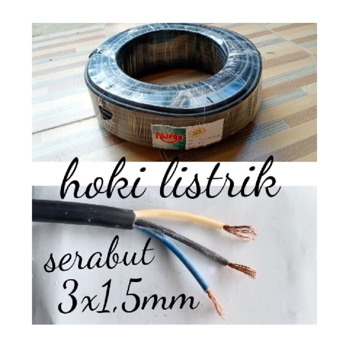 Kabel listrik serabut hyo 3x1.5 3x1,5 3x1.5 mm pajero 50m bukan eterna
