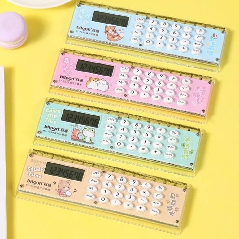 

BISACOD Penggaris Kalkulator 8 Digit Multifungsi 2in1 / Penggaris 15cm iT-93