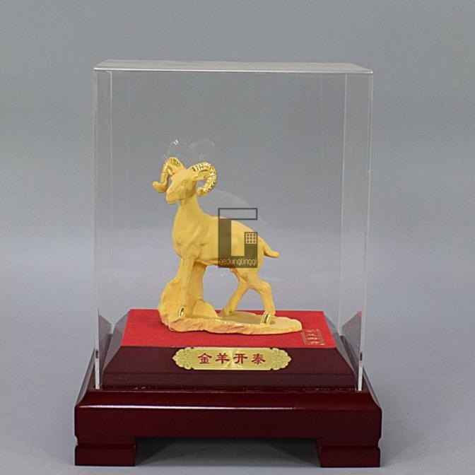 LKJ Pajangan Patung Shio Ular Ayam Tikus Kambing Fengshui Hoki Lapis Emas