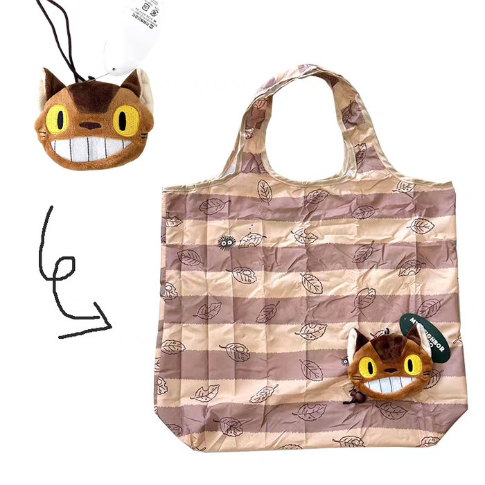 GHIBLI Totoro Catbus Studio Shopping Tote Bag Tas Belanja ORI