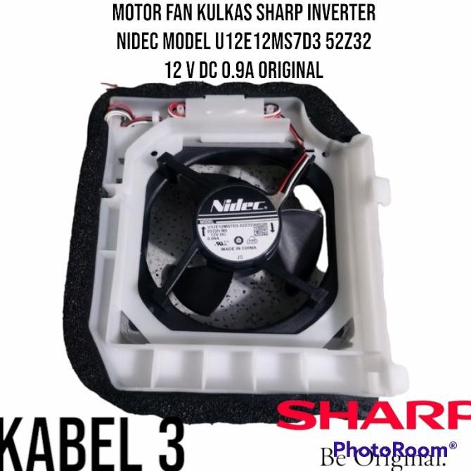 Ready Motor fan Kulkas sharp inverter Nidec Model U12E12MS7D352z3212v Dc ori