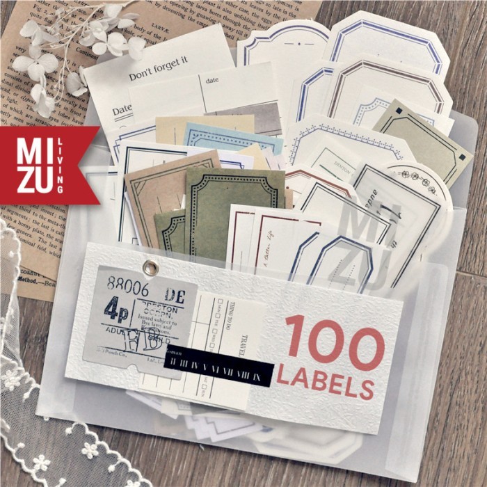 

MIZU BUJODEKO 100PCS Bujo Letter Decorating Label Dekor Journal Paket