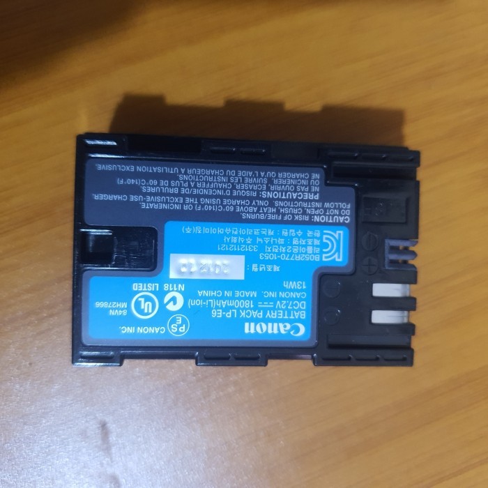 Baterai Lp-E6 Original For 6D 60D 70D 80D (Second)