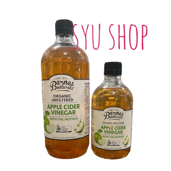

Barnes Naturals Organic Unfiltered Apple Cider Vinegar 500Ml 1L