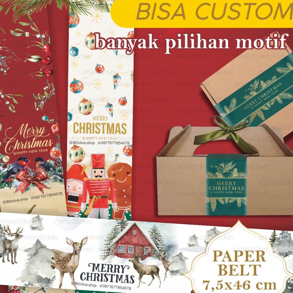

Kjh Paper Belt Natal | Parcel Natal | Toples Kue Kering Christmas 7,5X46Cm Custom