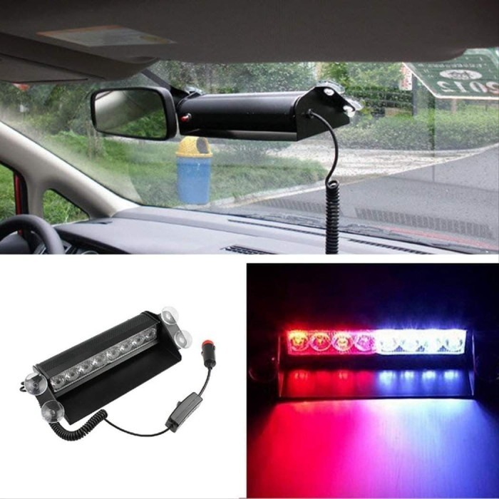 LED Strobo Dashboard Mobil 8 Titik Lampu Strobo Dashboard Led Flash
