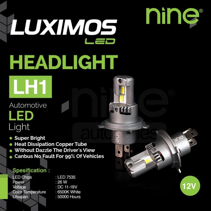 LAMPU LED MOBIL HEADLAMP LAMPU UTAMA JAUH DEKAT 9NINE LUXIMOS LH1 H4 P