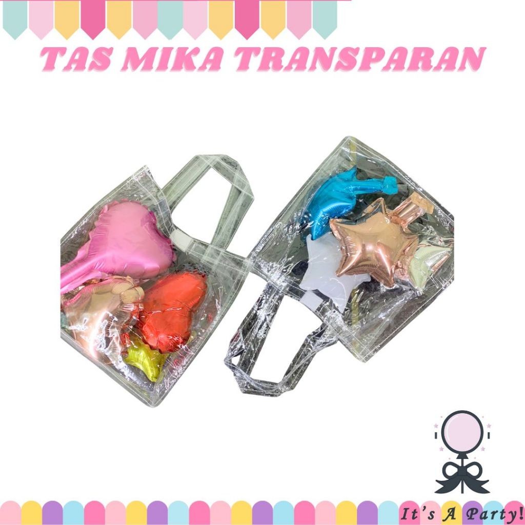 Goodie Bag Souvenir 25x11 Tas Souvenir Mika Transparan Tas Souvenir Ulang Tahun Anak Tas Mika Transp