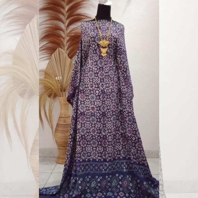 Kain Jumputan Palembang Titik 9 Bahan Dasar Batik Cap Handmade 3 Meter