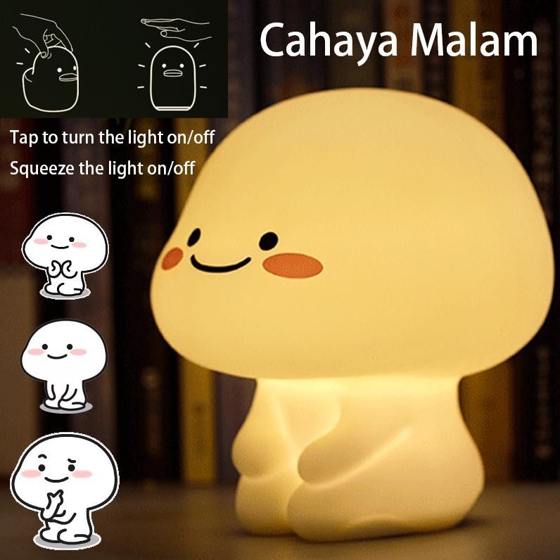 DISKON Warm Light Quby Lamp Tidur Quby Pentol Lampu Tidur Quby Star Moly Soft Head Touch Dimmer Lamp