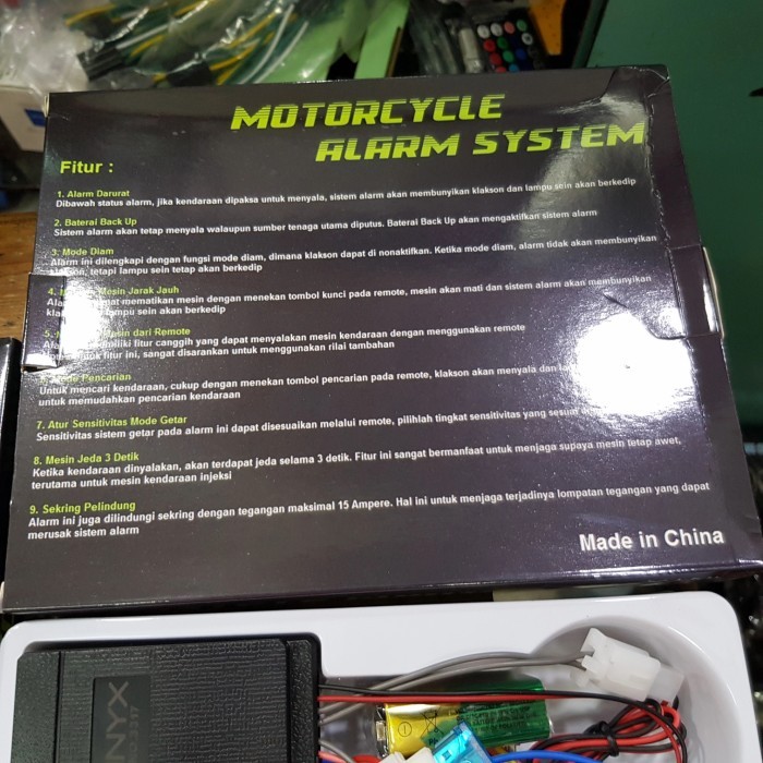 Alarm Vinyx Motor Injeksi Plus Remote Dan Baterai Cadangan