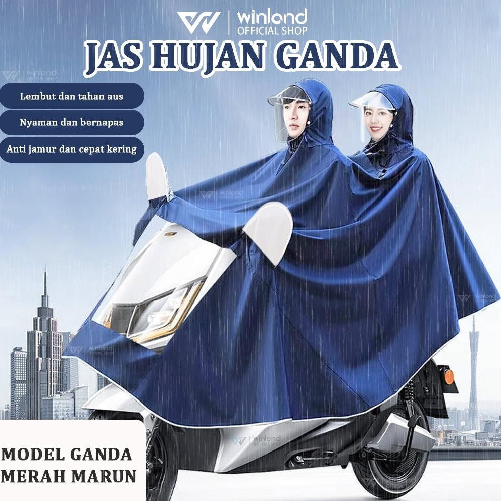 (PROMO HUJAN) [COD]Winland Jas Hujan Ponco Wanita Jas Hujan  pria motor JAS HUJAN MOTOR 2 KEPALA FUL
