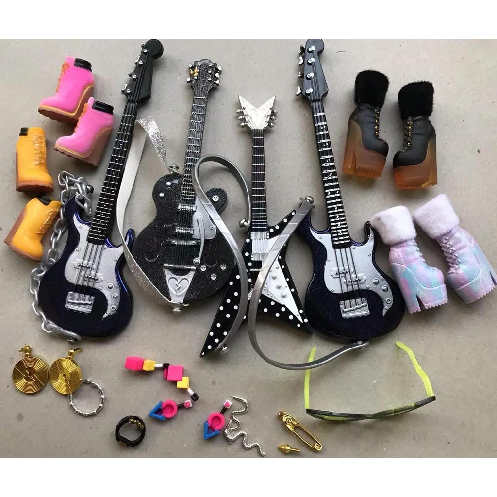 original fashion big sister doll decors guitar hats earrings doll shoes necklace glasses accessories