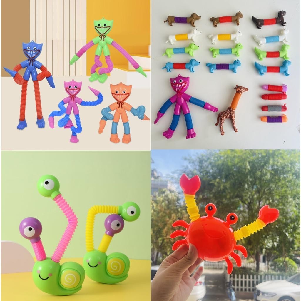 [Khusus Batam] Mainan Pop Tube Karakter, Pop Light Animal Kartun [G]