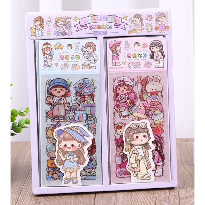 

[Khusus Batam] Stiker Semi Transparan Pet, Accessoris Sticker, Stiker Hiasan Diary [G]