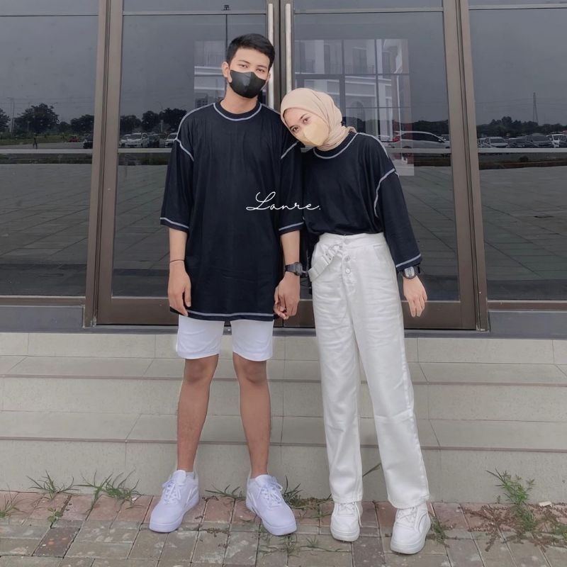 Kaos Couple Atasan Baju Pasangan Pacar Keluarga Kaus Kembar Cowok Cewek Terbaru 2024 Tisert Dewasa B