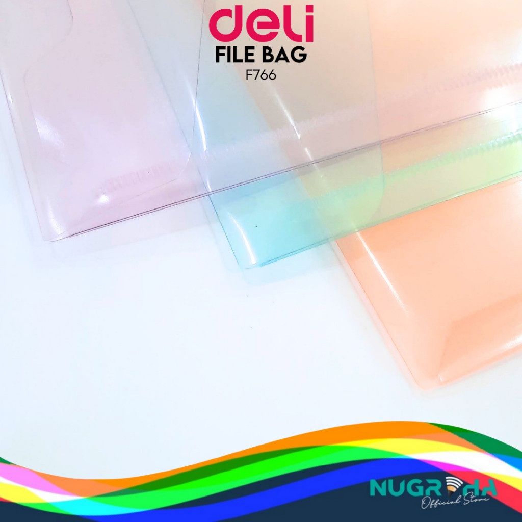 

Deli File Bag / Map Plastik Kancing / Tas Map Plastik A4 Anti Air F766
