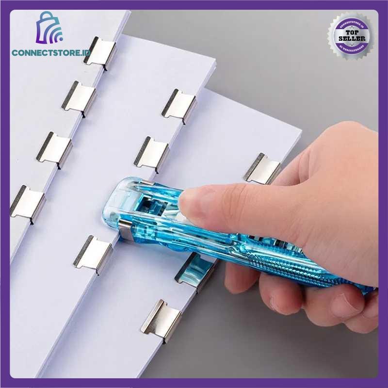 

Stapler Klip Kertas 60 Lembar Binding Paper Clip - Biru Transparan