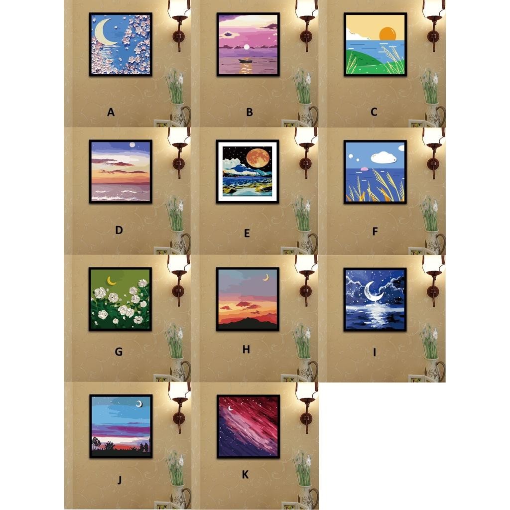 

[Khusus Batam] Canvas Paint Scenery, Kanvas Paint Pemandangan 30X30Cm [G]