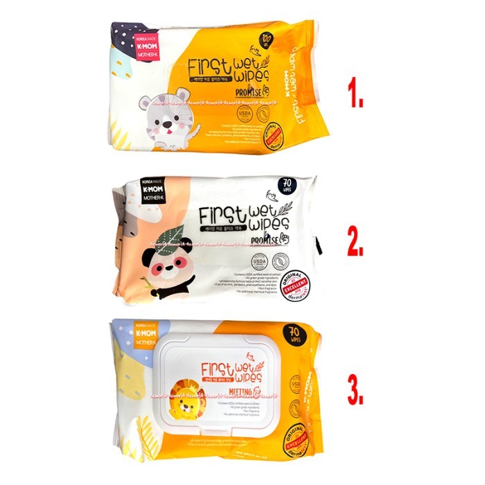 

First Wet Wipes Promise 70wipes Tissue Basah Korea Made K Mom Mother K